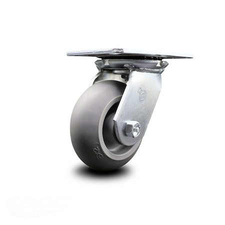 5 Inch Heavy Duty Top Plate Thermoplastic Swivel Caster With Roller Bearing SCC